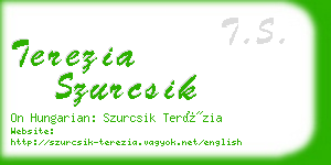 terezia szurcsik business card